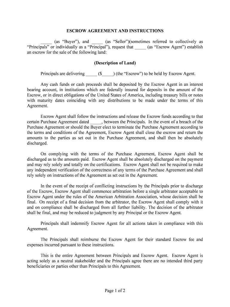 AGREEMENT for PURCHASE and SALE and JOINT ESCROW INSTRUCTIONS  Form