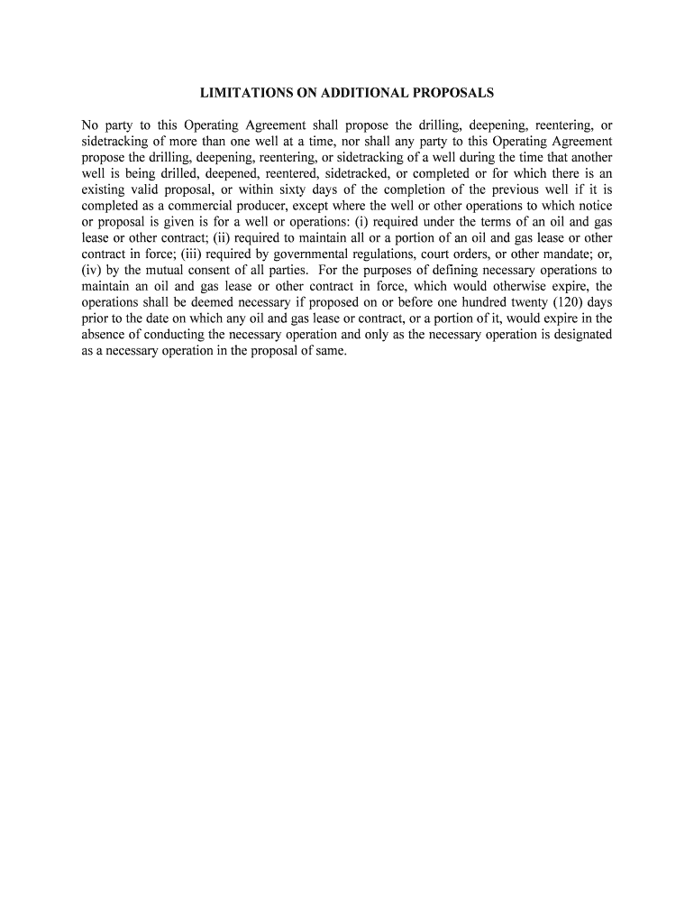 Model Form Operating Agreement NM Oil Conservation Division