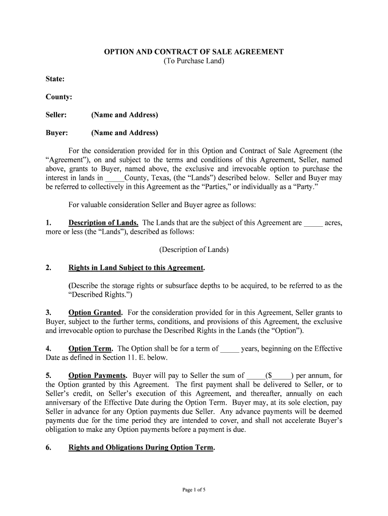 Option to Purchase Property Legal Forms