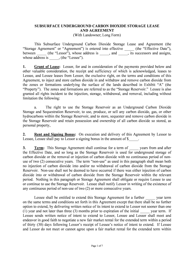 Carbon Use and Storage Sample Forms and Master Index