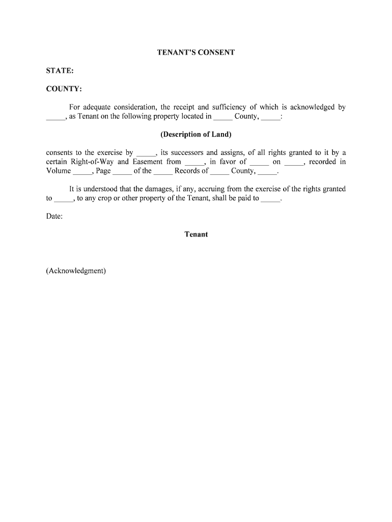 Tenant Consent Form Fill Out And Sign Printable PDF Template SignNow