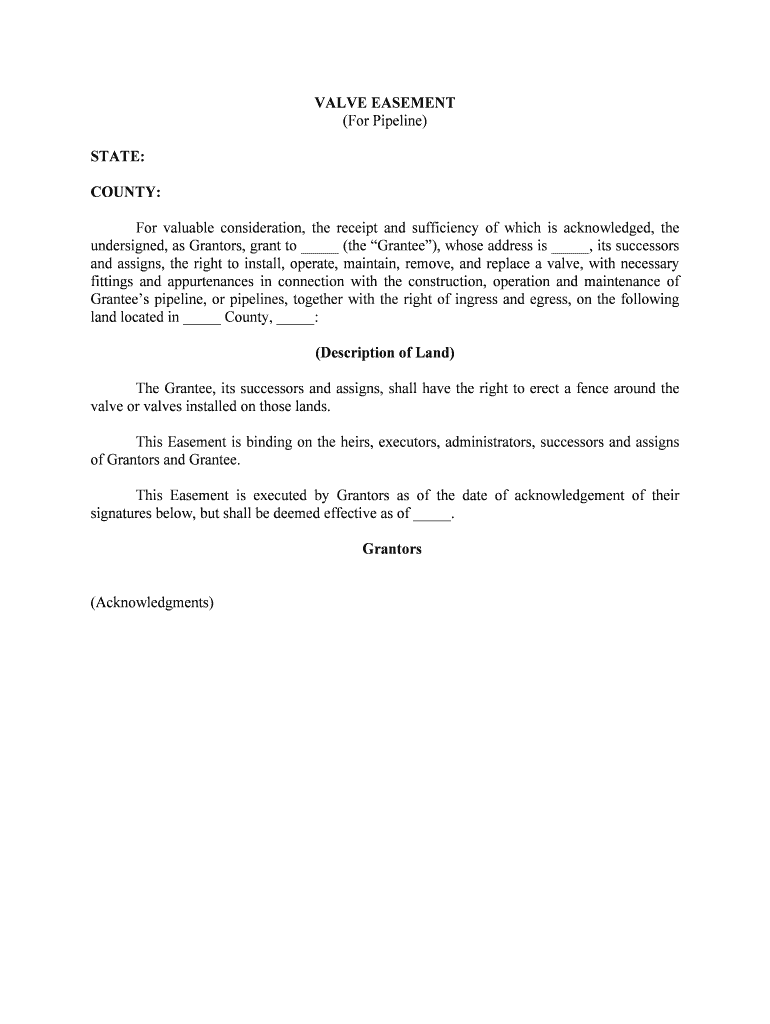 Distribution Pipeline, Permanent Easement and Right of Way  Form