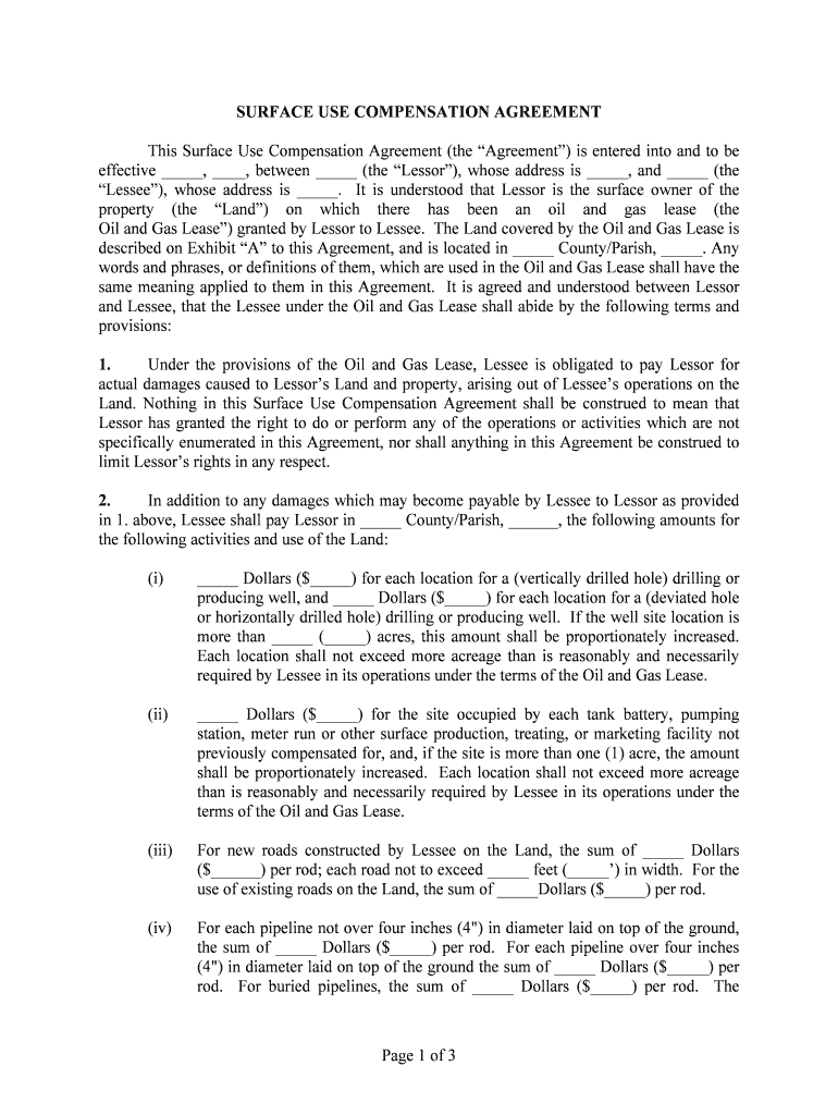 Sample Surface Use Agreement Colorado State University  Form