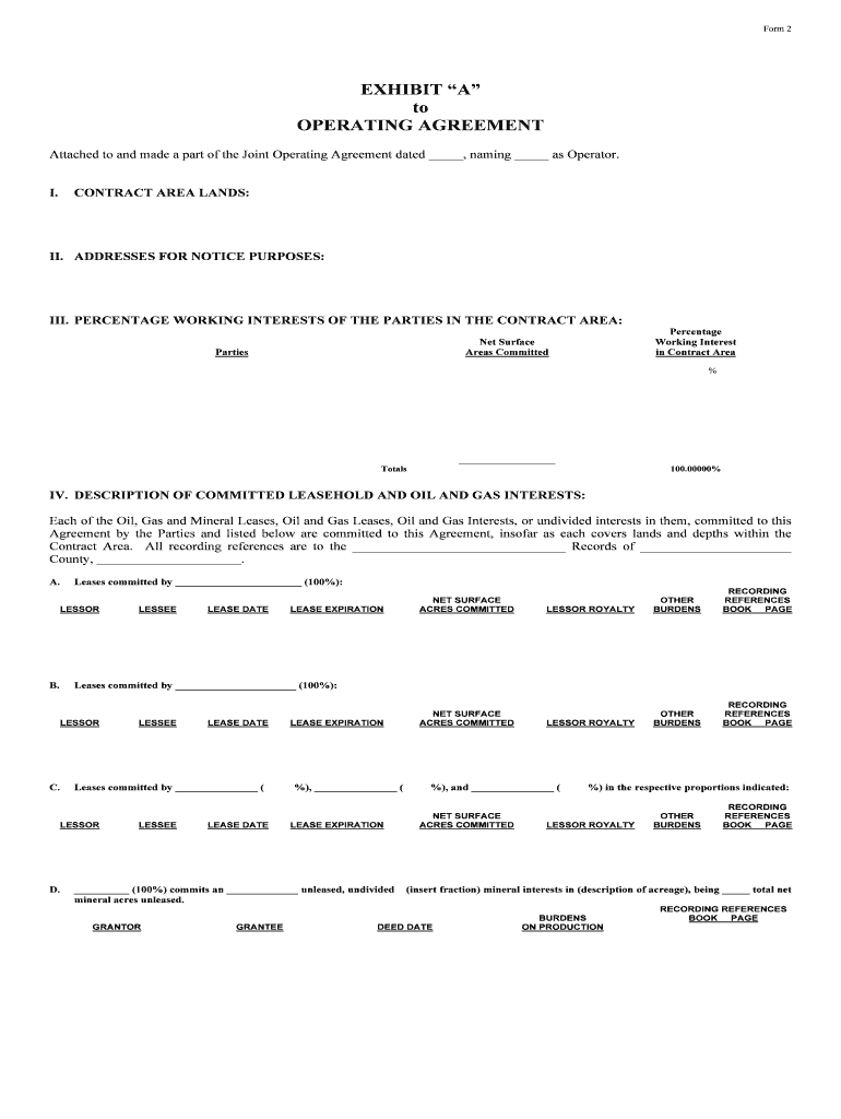 102 Contract Operating Agreement SEC Gov  Form