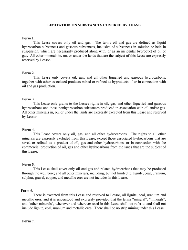 Moffat County Colorado Oil &amp;amp; Gas Lease Form #1 5 1