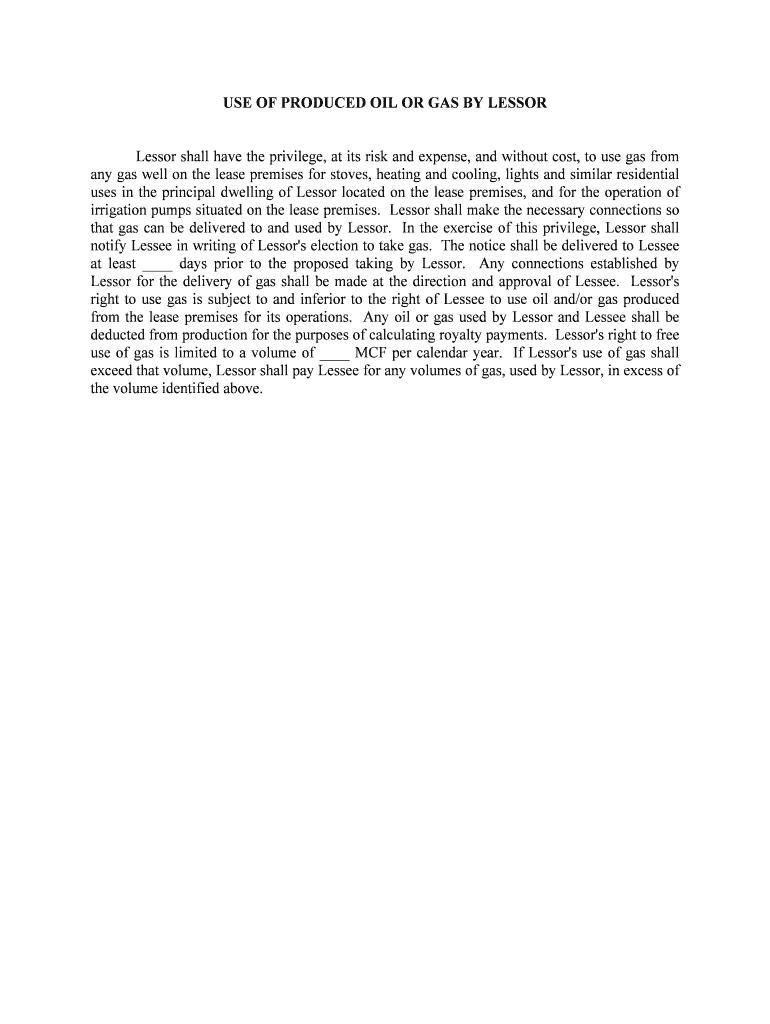 Leasing Farmland for Oil and Gas Production Jefferson County  Form