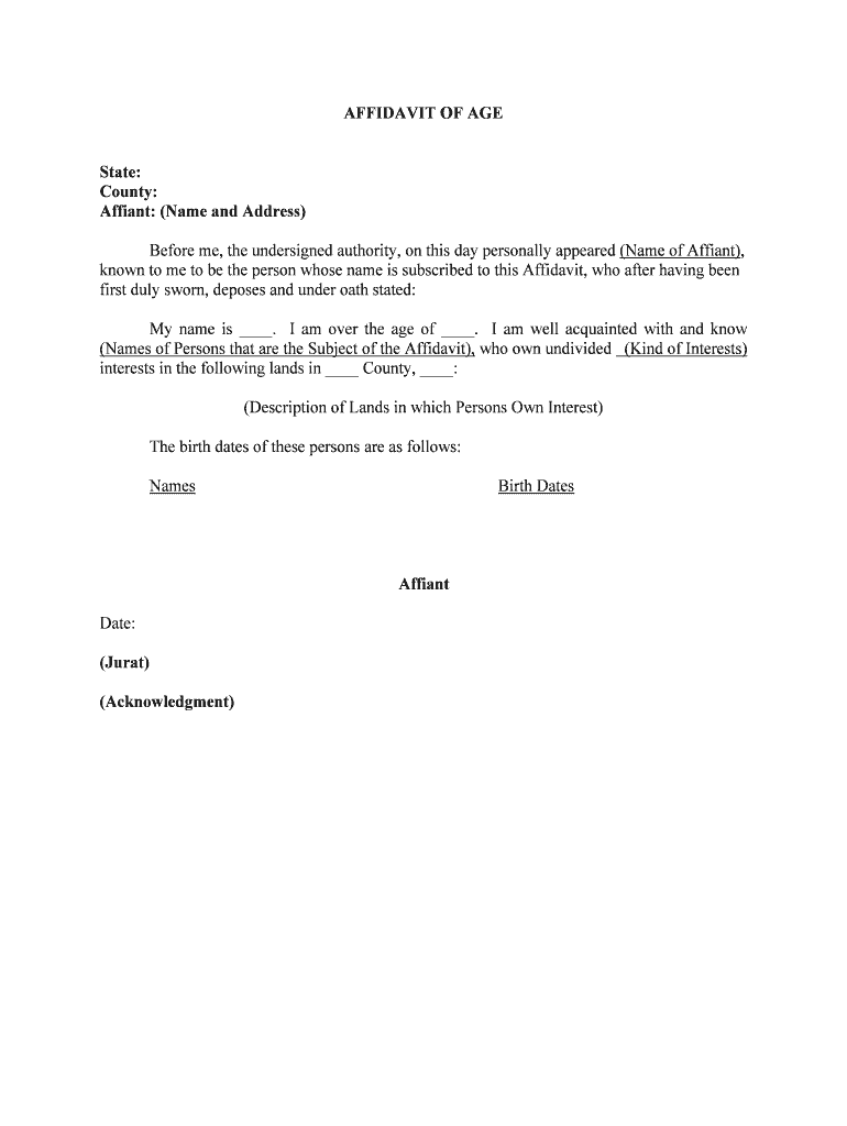 Affidavit of Residence PDF  Form