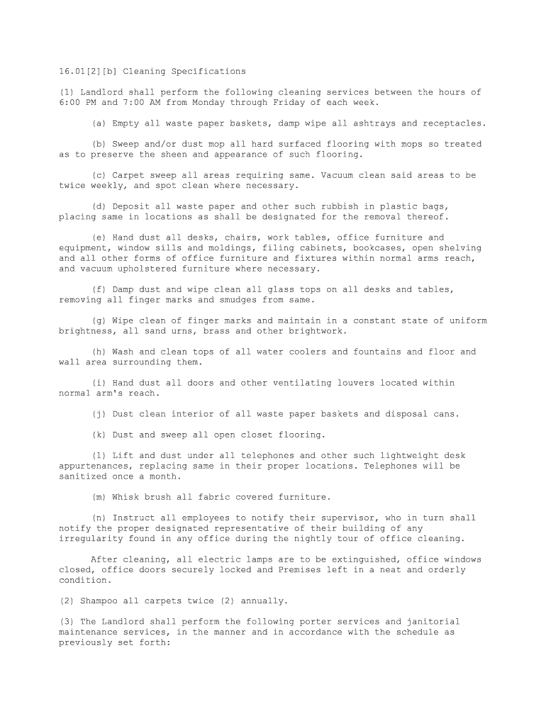 012b Cleaning Specifications  Form