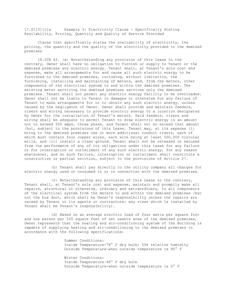 Example 3 Electricity Clause Specifically Stating  Form