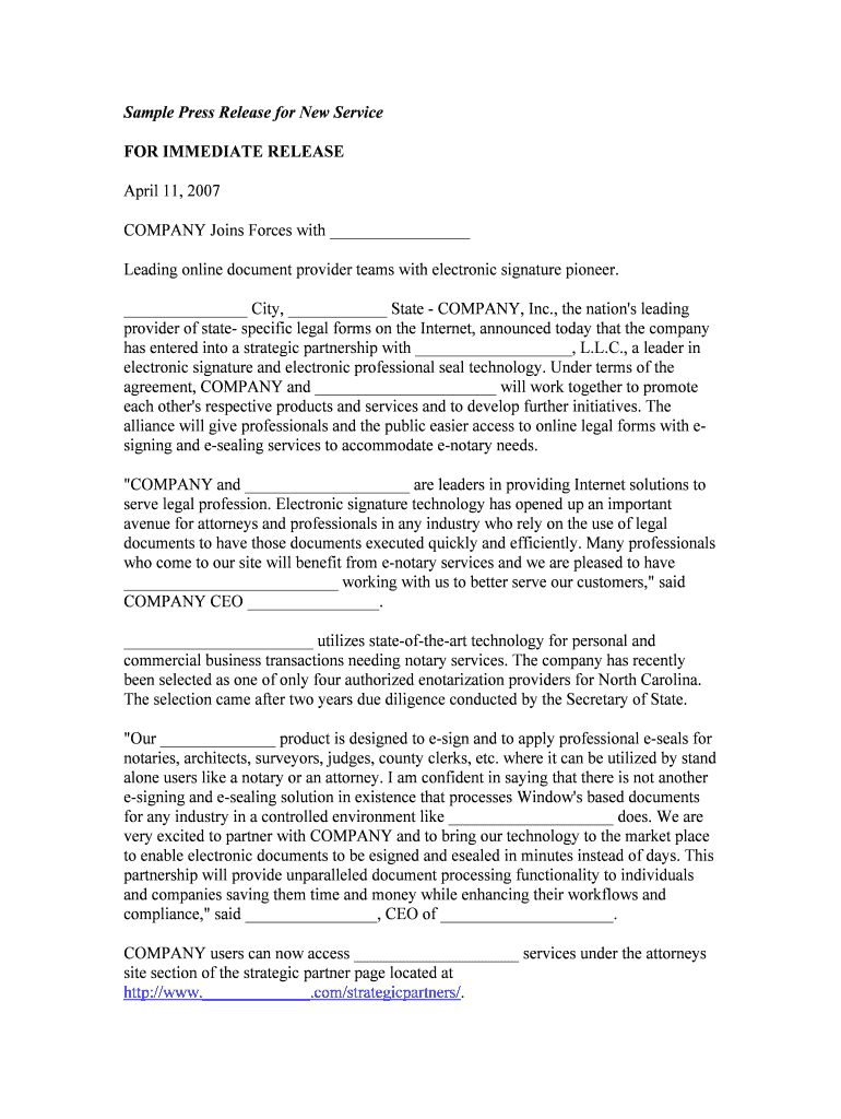 Five Ready to Use News Release Templates Pr Co News Form