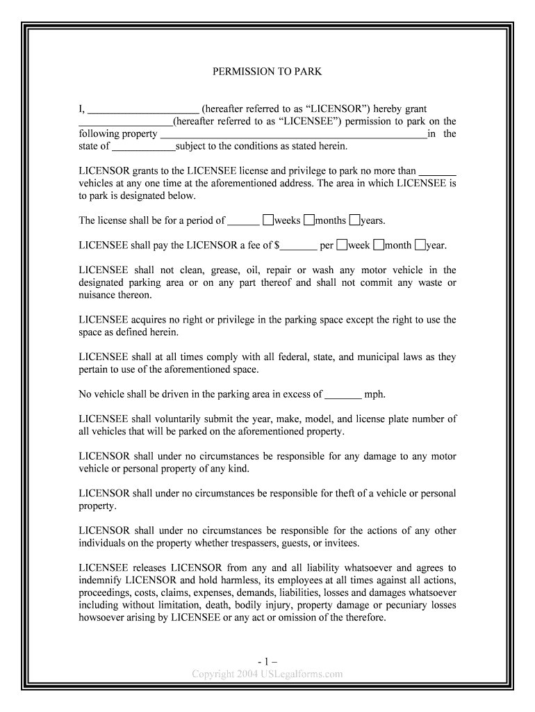 Parking License Agreement Colorado Gov  Form