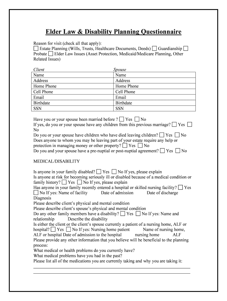 Elder Law Attorneys &amp;amp; Medicaid Planning  Form