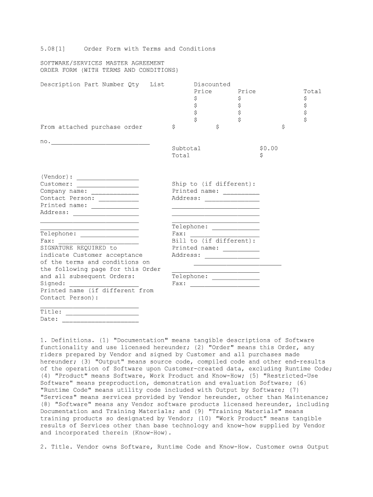 Standard Terms and Conditions of PurchaseUnited States  Form