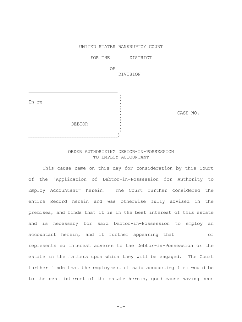 Local Rules for the United States Bankruptcy Court for the  Form