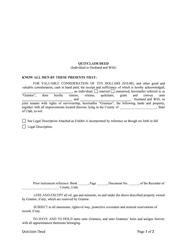 Georgia Quitclaim Deed Form 1 PDF PDF Formate