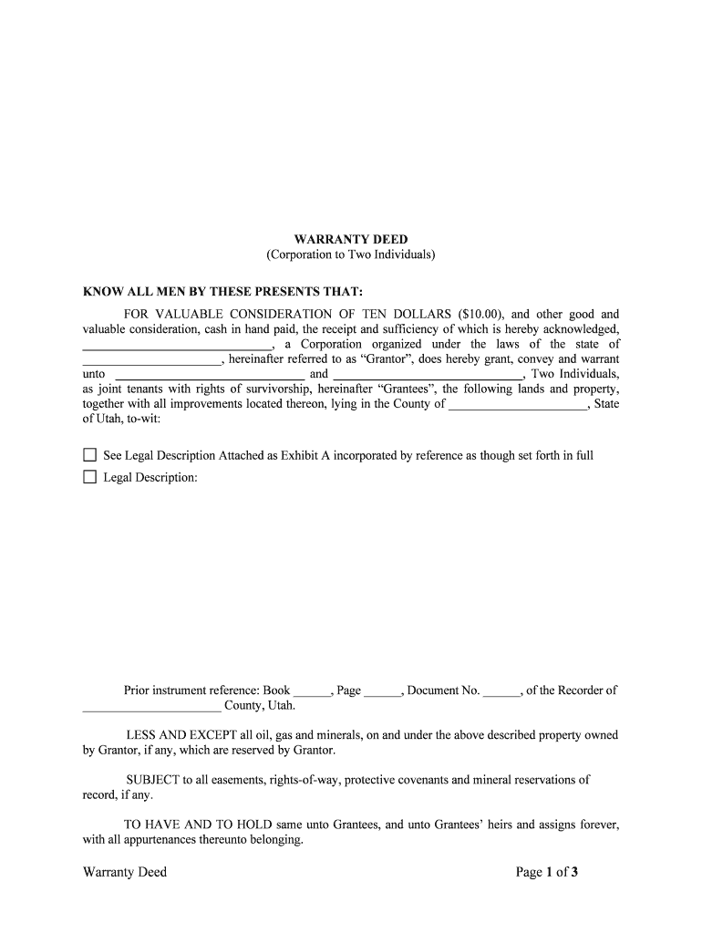 Warranty Deed With A Vendor S Lien - Printable Templates Free