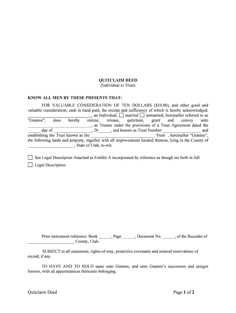 Download Hawaii Quitclaim Deed Form for FormTemplate