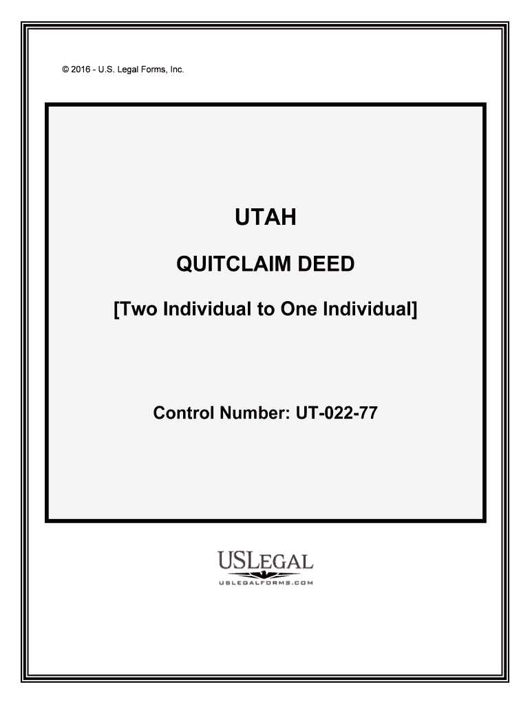 Utah Quit Claim Deed FormeForms Fillable Forms