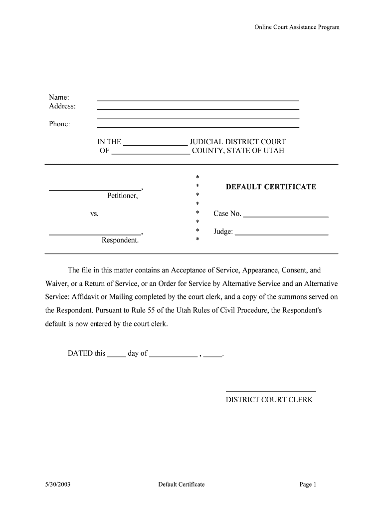 Online Court Assistance Program  Form