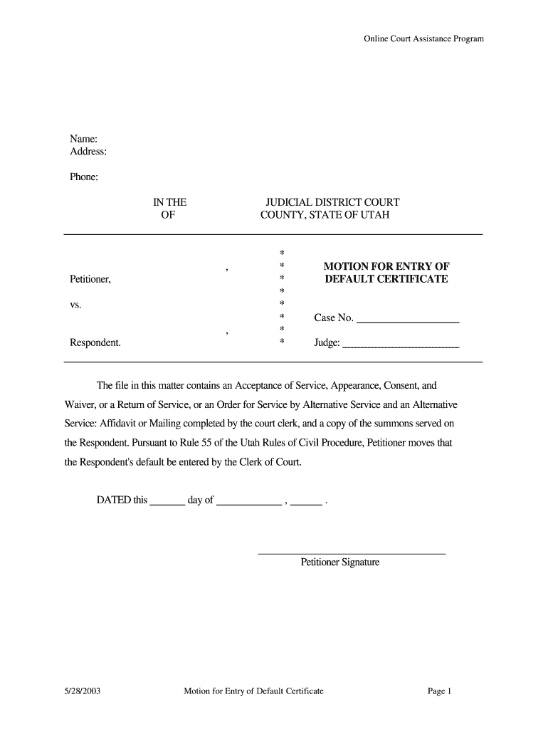 Chapter 3 Divorce Utah Legislature  Form