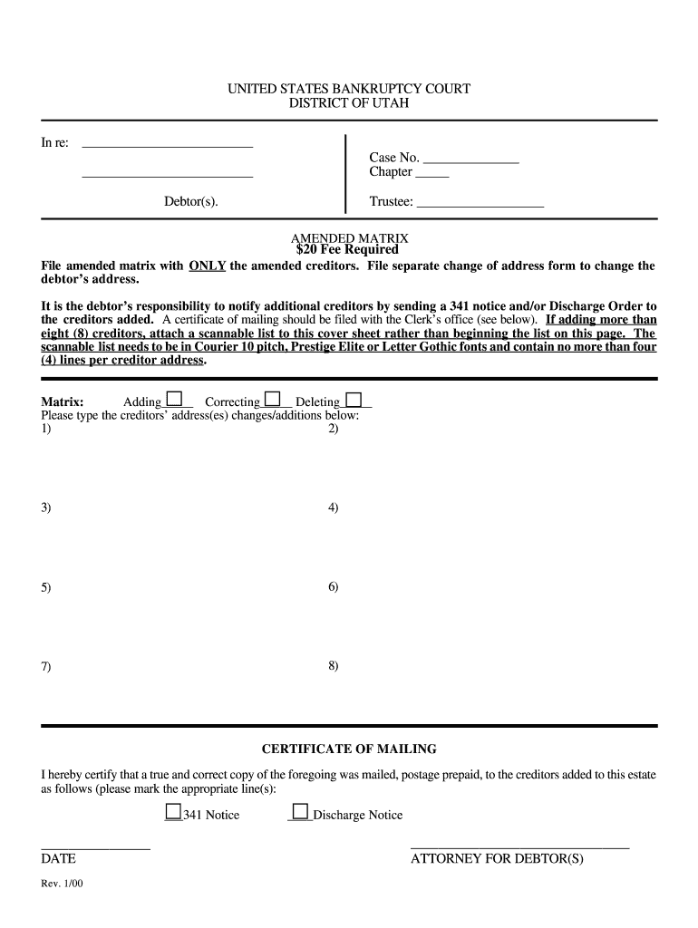 Matrix Amendment Cs  Form