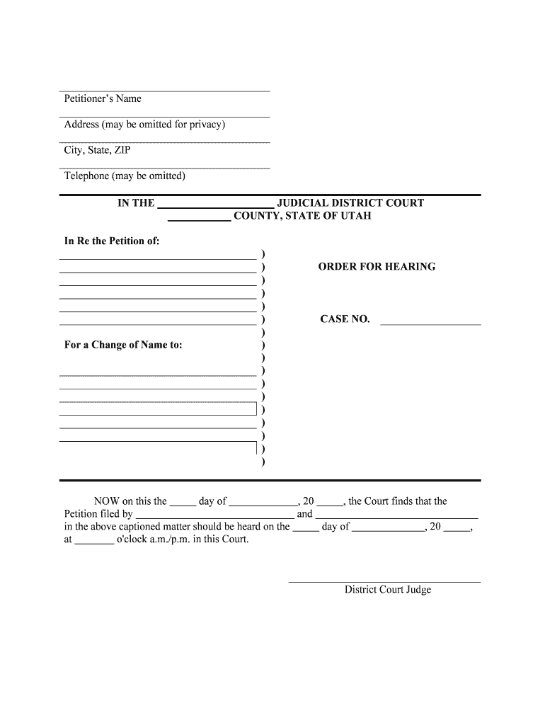 Change of Name Stanislaus Superior Court  Form