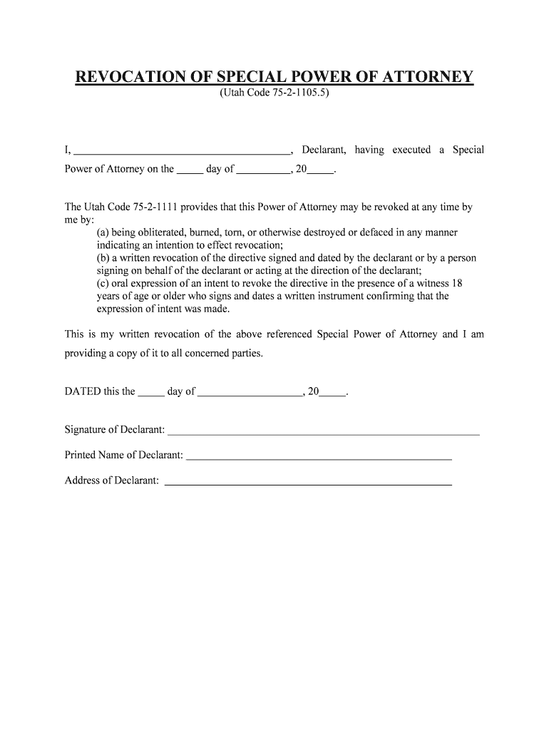 Utah Code 75 2 1105  Form