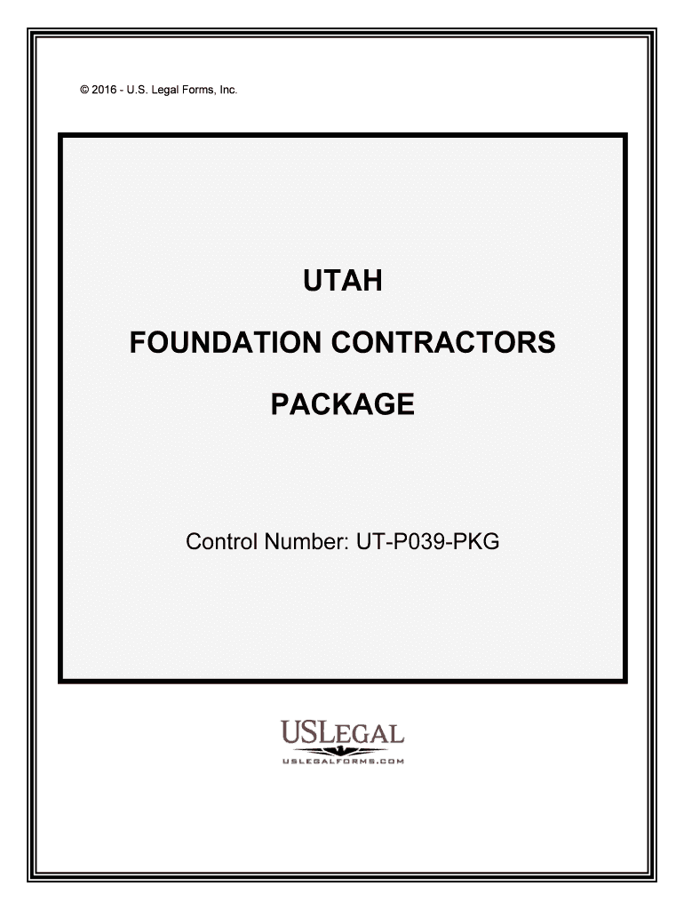 Control Number UT P039 PKG  Form