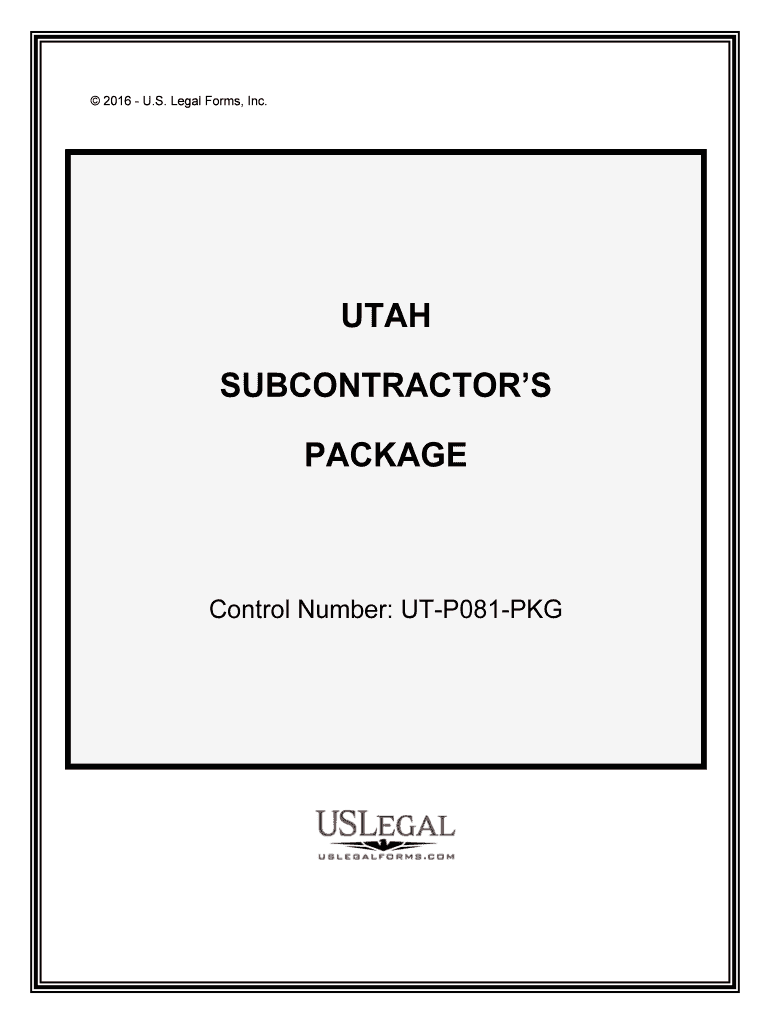 Control Number UT P081 PKG  Form