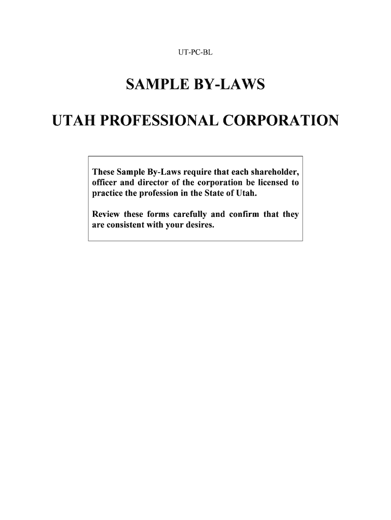 Sample Bylaws for a California Professional Corporation  Form