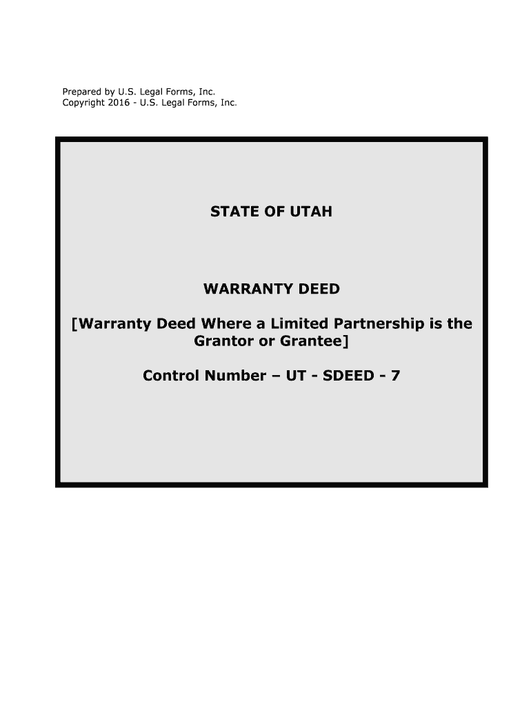Utah Warranty Deed FormGet a General Warranty Deed