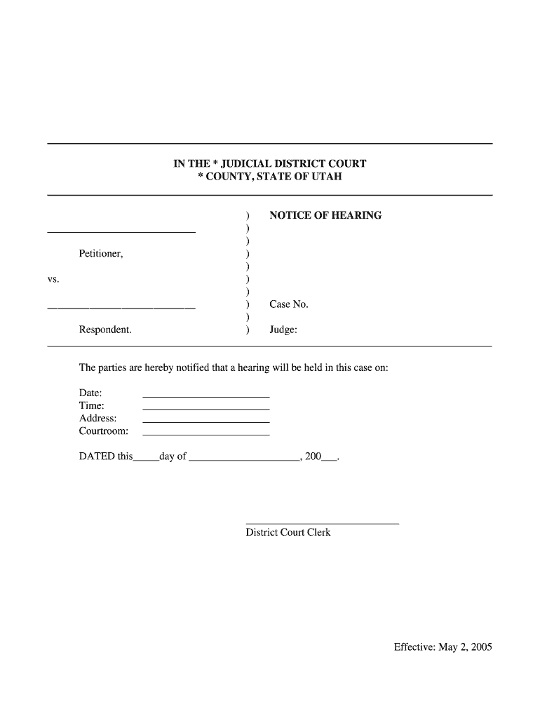 * COUNTY, STATE of UTAH  Form