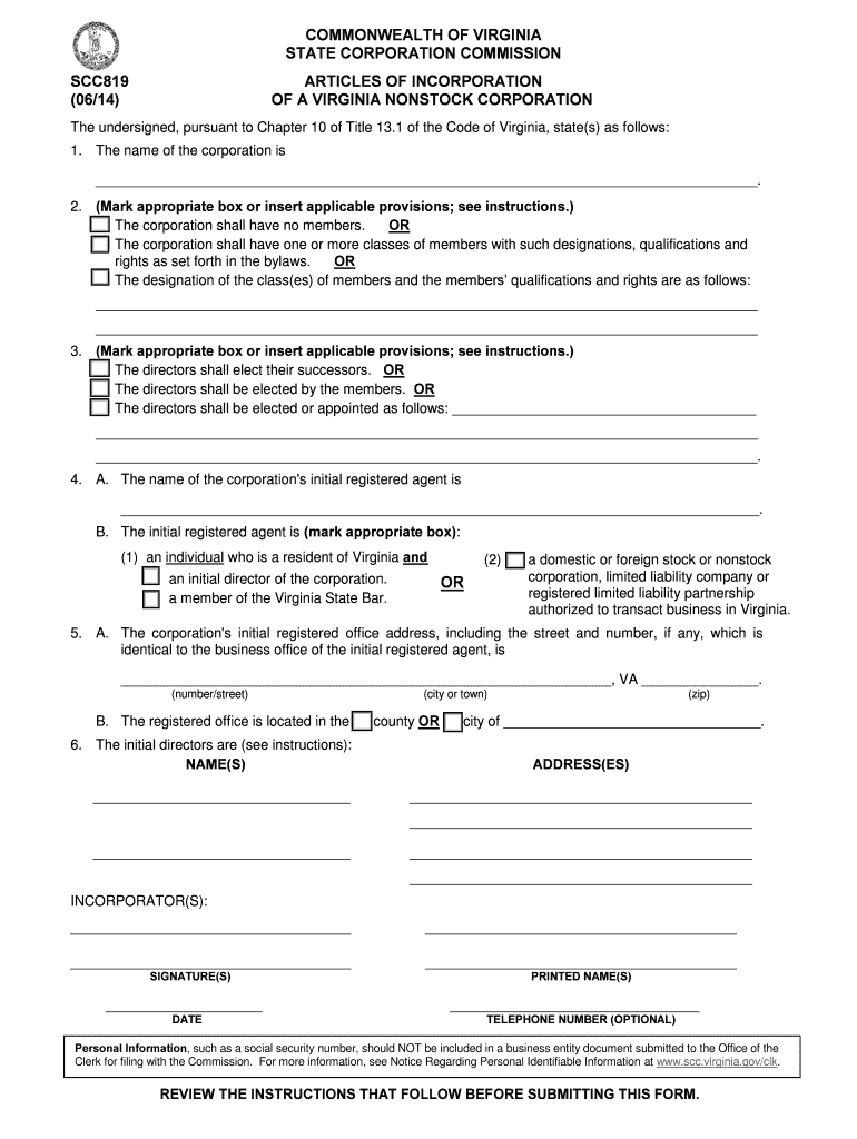Form VA SCC819 Fill Online, Printable, Fillable