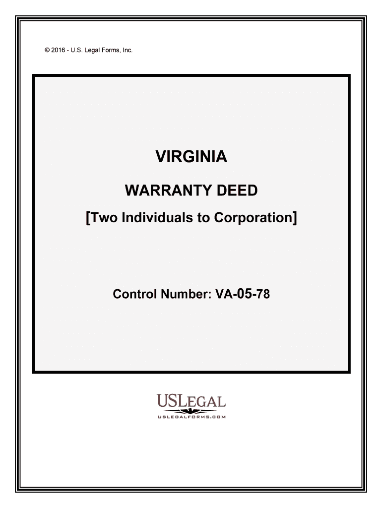 Control Number VA 05 78  Form