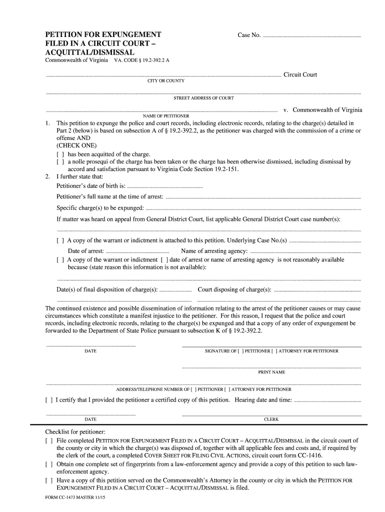 Expungements Knox County District Attorney General  Form