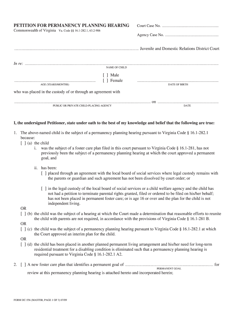 Who Was Placed in the Custody of or through an Agreement with  Form