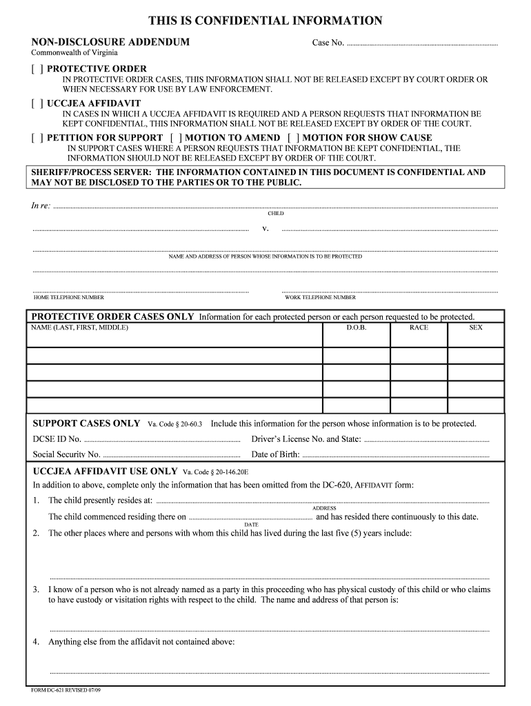 Non Disclosure Addendum Virginia State Bar  Form