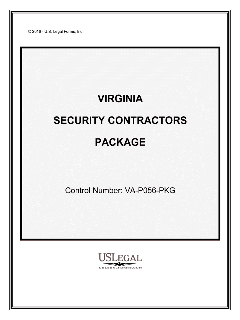 Control Number VA P056 PKG  Form