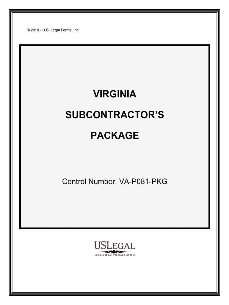 Control Number VA P081 PKG  Form