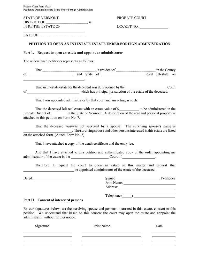 DISTRICT of , Ss  Form