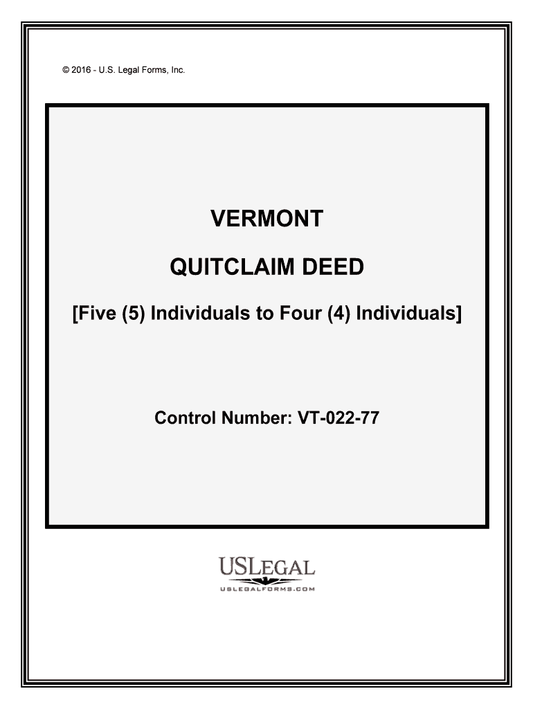 Vermont Quit Claim Deed Templates PDF &amp;amp; DOCX  Form