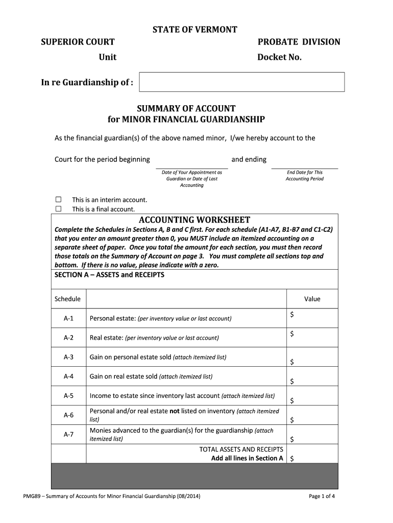 Probate Accounting Template