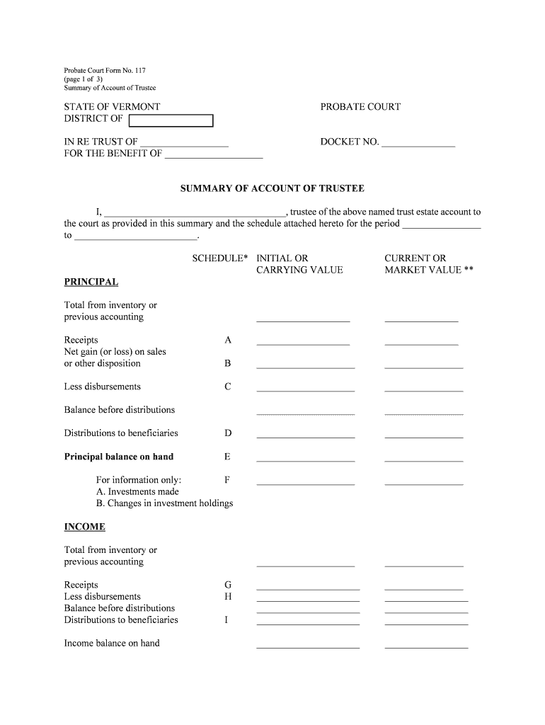 TrustsVermont Judiciary  Form