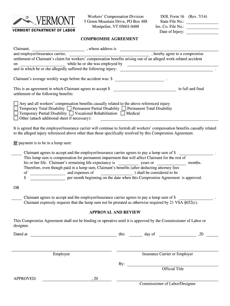 DOL Form 16 Rev