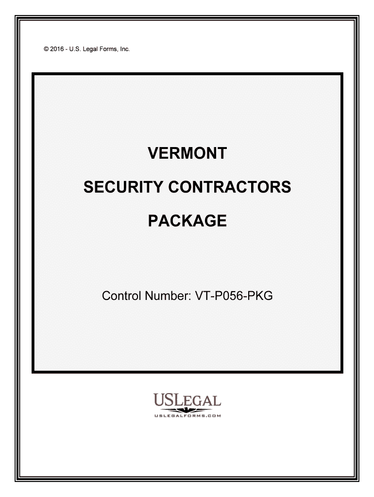 Control Number VT P056 PKG  Form