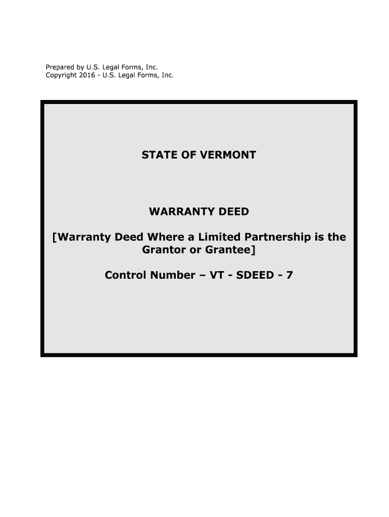 Warranty Deed Where a Limited Partnership is the  Form