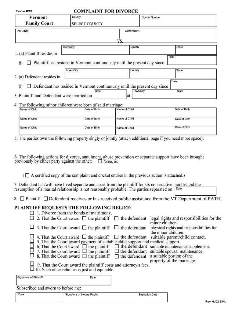 FM 004, Rev 0616 Divorce Complaint with Maine Gov  Form
