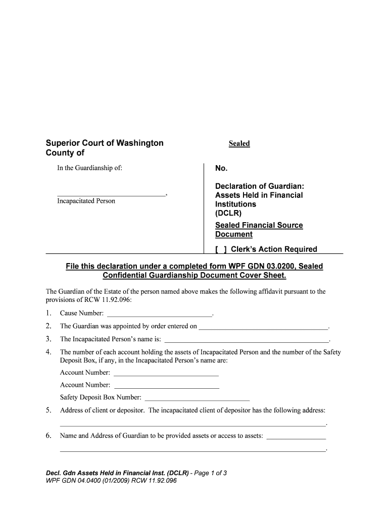 Bill of Sale Form Washington Guardianship Form Templates