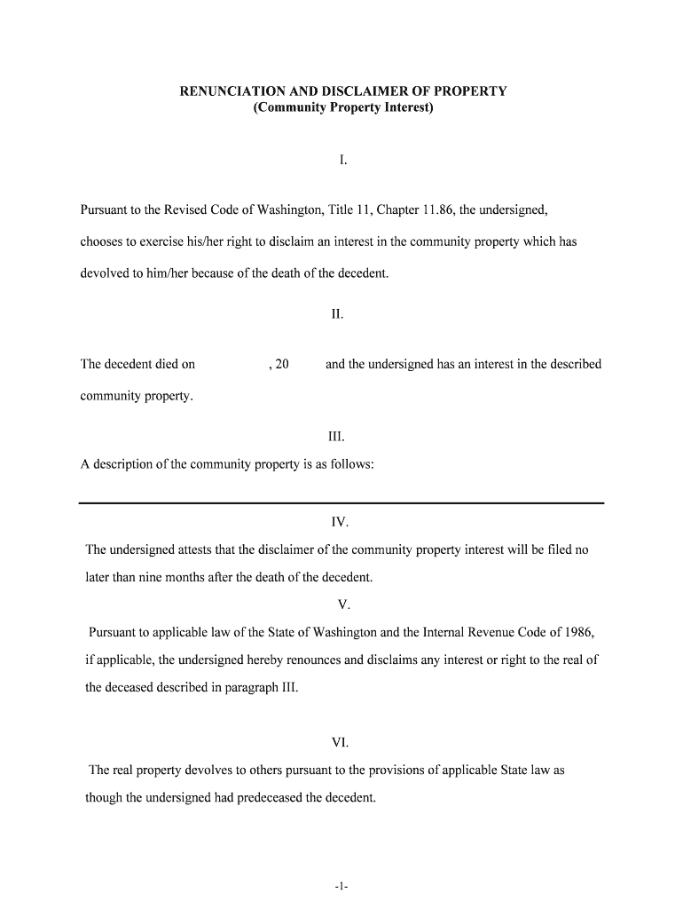 Fill and Sign the Title 11 Rcw Probate and Trust Law Washington Form