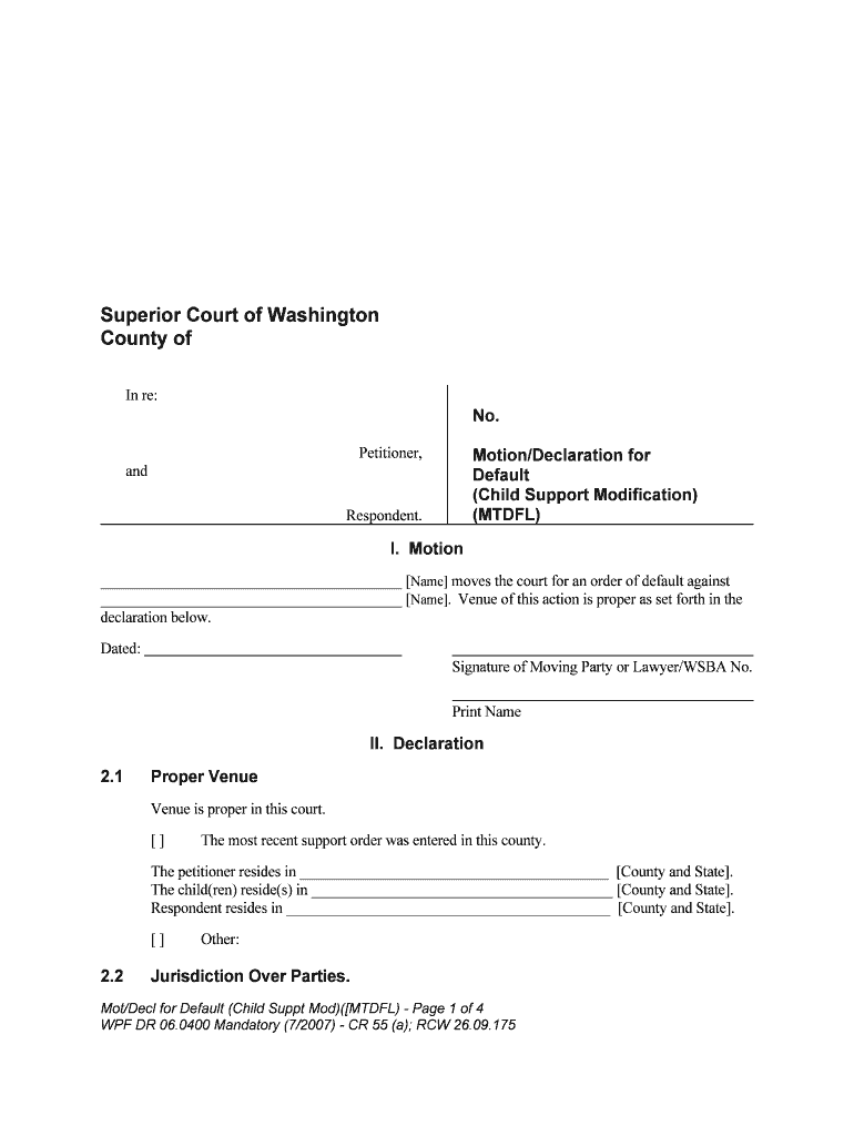 Finalize a Petition for a Parenting Plan, Residential Schedule  Form